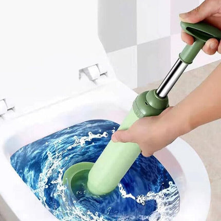 Toilet Drain Unblocker - Pump Unblocker WC - Plastic - Rubber - Stainless Steel - Drain - Unblocker - Sink Unblocker - Sink Unblocker - Toilet Unblocker Pump - Drain Spring - Plunger - Green.