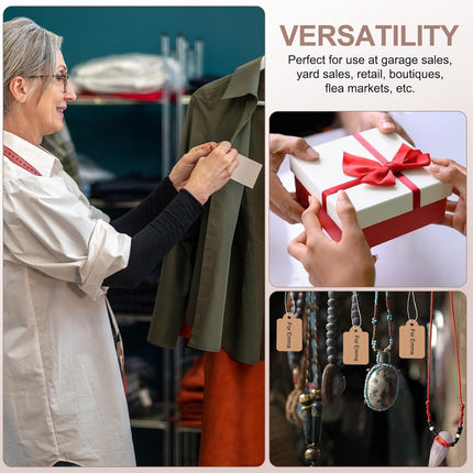 300 pcs - Price tags - Price tags Hang Tags with String - 15 x 25 mm - Hangtag - Tags - Brown - Kraft Cardboard Labels - Labels.