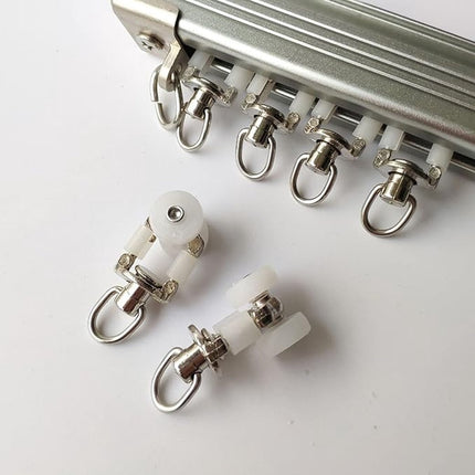 20 Pieces - Curtain Runners - Curtain Runners - Curtain Rollers - Curtain Rail Rollers - Gliders - Curtains - Curtain Gliders - White - Alloy - 3.45*1.5cm.