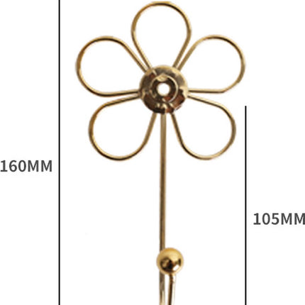 4 pieces - Hanging hooks - iron - imitation gold - 16*8.5 cm - Coat hooks - Key hooks - Wall hooks - Kitchen hooks - Towel hooks - Hooks - Hooks - Hanging hooks - Hooks for keys - Elegant - Hanging hook - flowers - Coat hook - Clothes hook.