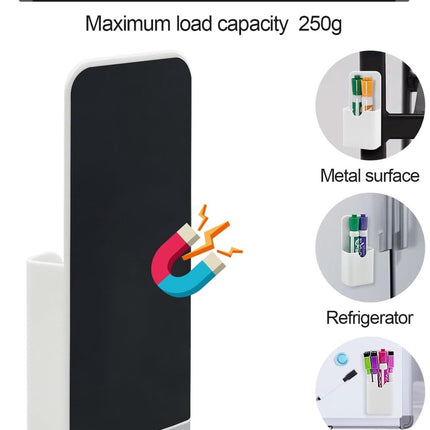 2 Pcs Magnetic Pen Holders, Magnetic Dry Erase Marker Holders, Magnetic Pencil Holders for Fridge, Whiteboard Marker Holder for School, Office, Home, Magnetic Marker Organizer, White - 5.6*12cm.
