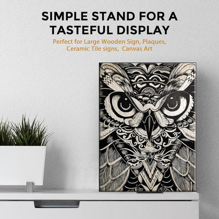 Plate stand - Photo frame stand - 18.5x10.5 cm (10 inch) - Holder - Decorative plates - Black - Display - Books - Hanger - Rack - Kitchen cabinet.