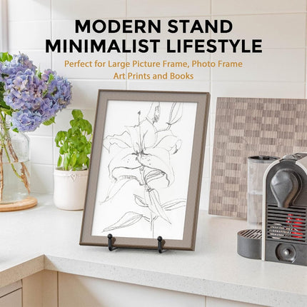 Plate stand - Photo frame stand - 18.5x10.5 cm (10 inch) - Holder - Decorative plates - Black - Display - Books - Hanger - Rack - Kitchen cabinet.