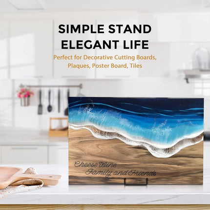 Plate stand - Photo frame stand - 18.5x10.5 cm (10 inch) - Holder - Decorative plates - Black - Display - Books - Hanger - Rack - Kitchen cabinet.