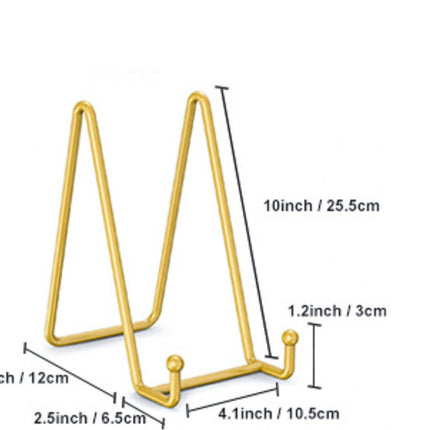 Plate stand - Photo frame stand - 18.5x10.5 cm (10 inch) - Holder - Decorative plates - Black - Display - Books - Hanger - Rack - Kitchen cabinet.