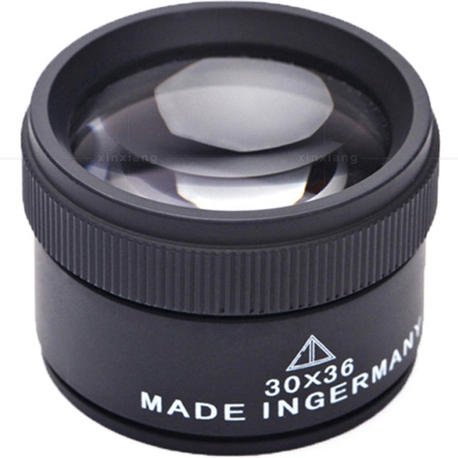 Jeweler's Magnifier - Pocket Magnifier - Mini Magnifying Glass - Pocket Magnifier - 30x36 - Magnification 30 - Lens 36mm diameter - Black - Zinc Alloy.