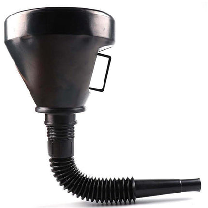Car oil funnel - With flexible spout and filter - Ø 142 mm - 39 cm - Black - Plastic - Flexible hose - Filling up oil / petrol.