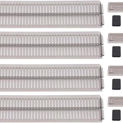 Drawer divider - 4 pieces - Drawer divider - Drawer organizer - Adjustable/extendable (27.5-51 cm) - For Clothes/Kitchen/Bathroom/Wardrobe - Transparent Black - Plastic.