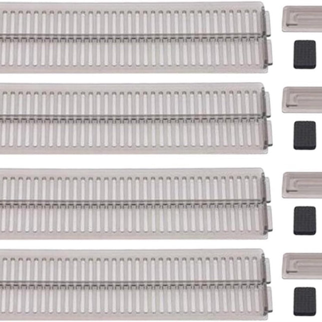 Drawer divider - 4 pieces - Drawer divider - Drawer organizer - Adjustable/extendable (27.5-51 cm) - For Clothes/Kitchen/Bathroom/Wardrobe - Transparent Black - Plastic.