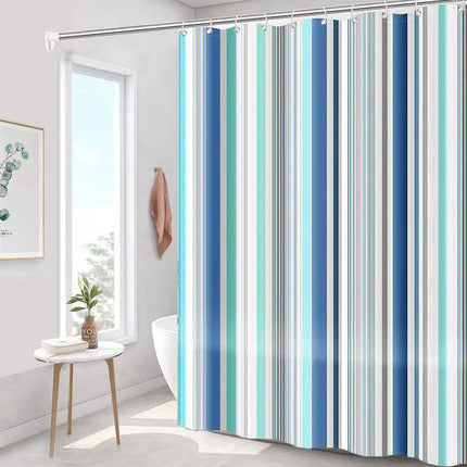 Shower curtain - 180 x 200 cm - romantic stripes - polyester - color - with hooks - Anti-mold - Waterproof - Bathroom decoration.