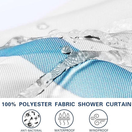 Shower curtain - 180 x 200 cm - romantic stripes - polyester - color - with hooks - Anti-mold - Waterproof - Bathroom decoration.