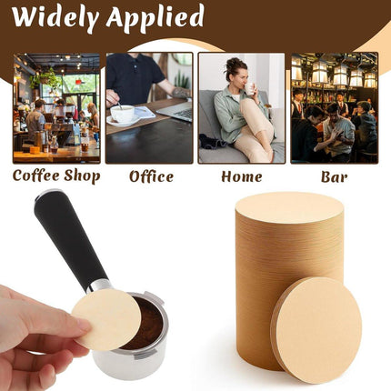 Coffee Filter Paper - 400 Pieces - Coffee Filters - Paper - Wood Fiber - Filters - Round - Replacement Micropaper Filters - Barista Tools - For Coffee and Espresso Machines - 58mm - Khaki.