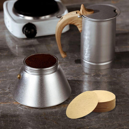 Coffee Filter Paper - 400 Pieces - Coffee Filters - Paper - Wood Fiber - Filters - Round - Replacement Micropaper Filters - Barista Tools - For Coffee and Espresso Machines - 58mm - Khaki.