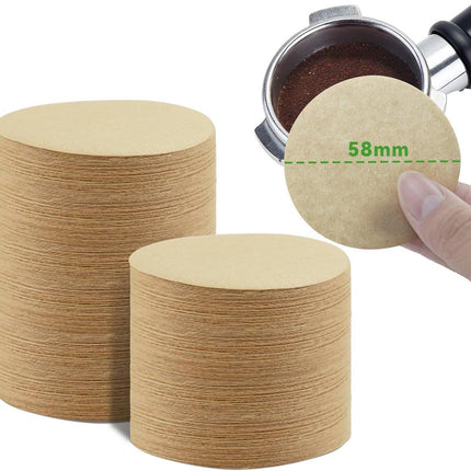Coffee Filter Paper - 400 Pieces - Coffee Filters - Paper - Wood Fiber - Filters - Round - Replacement Micropaper Filters - Barista Tools - For Coffee and Espresso Machines - 58mm - Khaki.