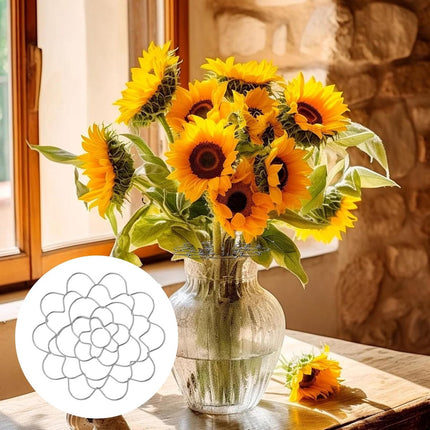 Flower Arrangement Holder Set - 2 Pieces - Flower Stand - Stainless Steel - Metal Wire Flower Arranger - Reusable - Flower Arranging Tool - Flower Grid Organizer - Suitable for Vases, Flower Stems and Bouquets - 15cm - Silver.