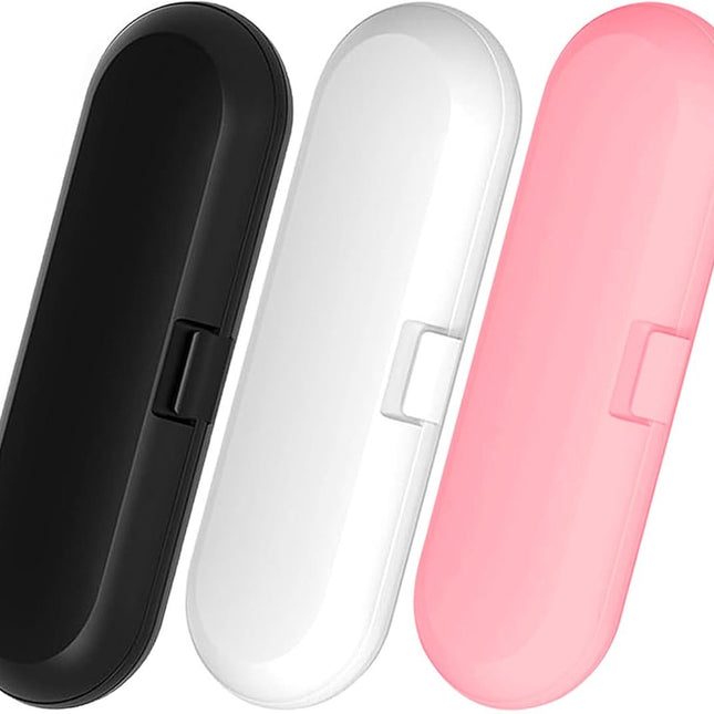 Travel Case Electric Toothbrush - 3 Pieces - Toothbrush Case - Universal - Storage Box - Toothbrush Case - Toothbrush Holder - Storage - Take Along - Pink/White/Black - 22.5*7*4 cm.