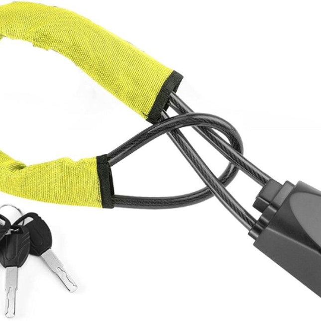 Steering Wheel Lock - Belt Lock - with 3 Keys - Yellow - Universal - Steering Wheel Anti-Theft Device - for Car Security - for Most Vehicles, Trucks, SUVs, Vans.