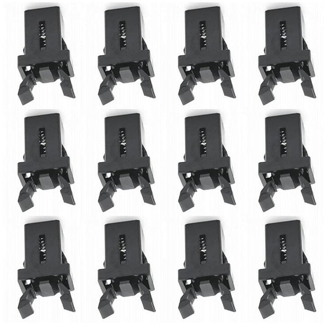 Lock - 12 Pieces - Lock - Plastic - Press Type - Trash Can Lock Replacement - Universal Touch Bin Lid Clamps - Trash Can Lock - Trash Can Lock Repair - Suitable for Trash Cans - 1.1*1.5cm - Black.