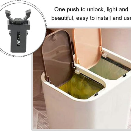 Lock - 12 Pieces - Lock - Plastic - Press Type - Trash Can Lock Replacement - Universal Touch Bin Lid Clamps - Trash Can Lock - Trash Can Lock Repair - Suitable for Trash Cans - 1.1*1.5cm - Black.