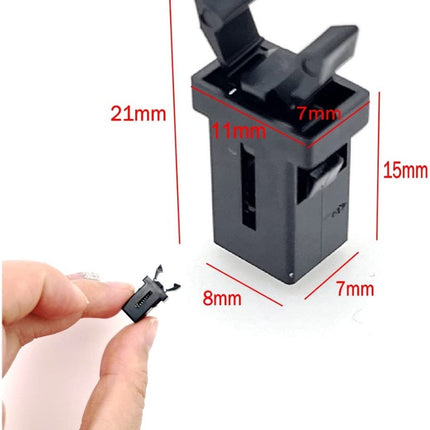 Lock - 12 Pieces - Lock - Plastic - Press Type - Trash Can Lock Replacement - Universal Touch Bin Lid Clamps - Trash Can Lock - Trash Can Lock Repair - Suitable for Trash Cans - 1.1*1.5cm - Black.