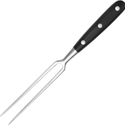 Waffle Fork - Meat Fork - Stainless Steel - With Handle - Serving Fork - Carving Fork - Waffle Iron Accessory - Cookware - Kitchen Utensils - For Grill Kitchen Turkey Roast Dinner - 30 cm - Black.