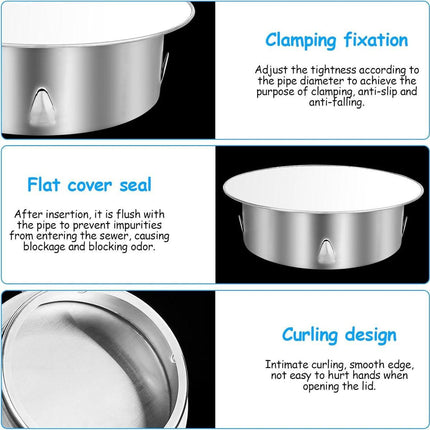 Chimney hood - Stainless steel - Pipe hood - Ø 148 mm - Base diameter: 122 mm - Depth 45 mm - Prevents foreign objects from entering - Prevents odor formation.