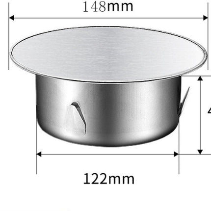 Chimney hood - Stainless steel - Pipe hood - Ø 148 mm - Base diameter: 122 mm - Depth 45 mm - Prevents foreign objects from entering - Prevents odor formation.