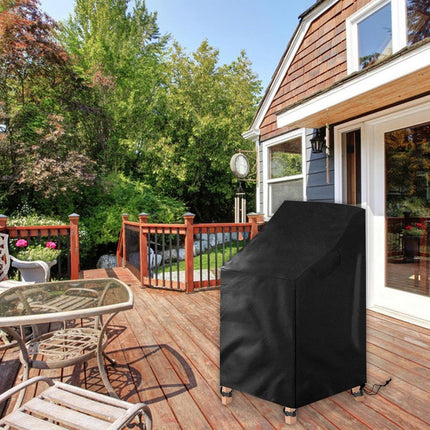 Waterproof garden chair covers - Pack of 2 - Garden furniture cover - Waterproof, weatherproof outdoor chair cover - 210D Oxford - Outdoor chair cover - Patio stacking chair cover - Black stacking chair cover - 75 x 75 x 120 cm - Black.