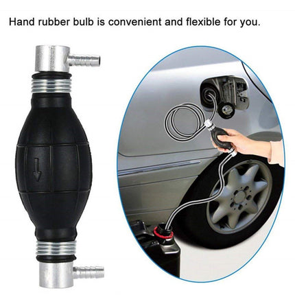 Siphon pump - Hand pump - Oil pump - Siphon pump - Fuel - One-way valve - For boat engine, camper, tractor, motorhome - Black - No hose.