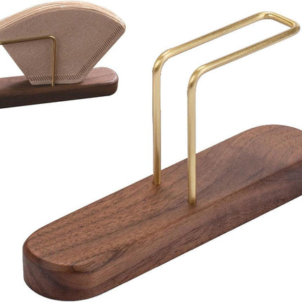 Coffee filter holder - Universal - Filter bag holder - Paper filter holder coffee filter holder - Filter coffee - Coffee accessories - Simple & Durable - 7 x 14 x 3.5 cm - Wood.