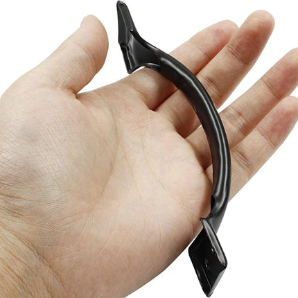 Handle - Door Handle - 121 MM - Pack of 4 - Curved Handle - Drawer Handles - Kitchen Cabinet Handles - Door Handles - Cabinet Handle - Furniture Hardware - Kitchen Handle - Black - Iron - 13.8*3.2 cm.