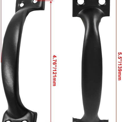 Handle - Door Handle - 121 MM - Pack of 4 - Curved Handle - Drawer Handles - Kitchen Cabinet Handles - Door Handles - Cabinet Handle - Furniture Hardware - Kitchen Handle - Black - Iron - 13.8*3.2 cm.