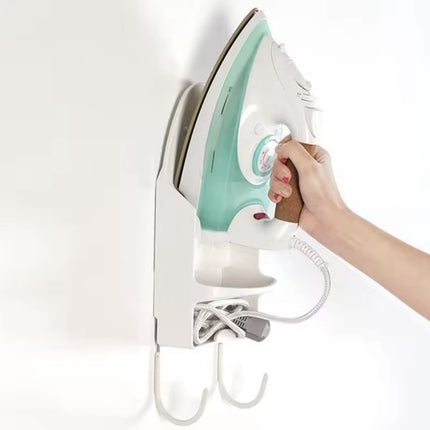 Ironing board holder - Hanging system for your ironing board AND iron - simple ironing board holder - white - plastic.