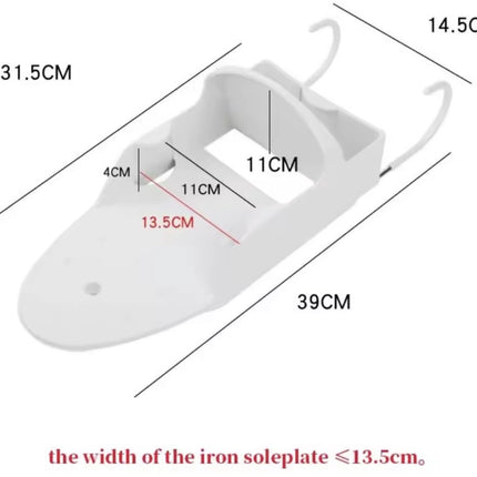 Ironing board holder - Hanging system for your ironing board AND iron - simple ironing board holder - white - plastic.