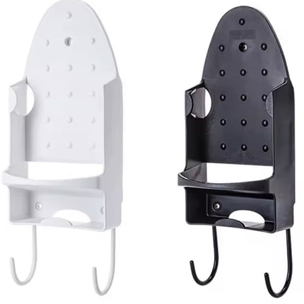 Ironing board holder - Hanging system for your ironing board AND iron - simple ironing board holder - white - plastic.