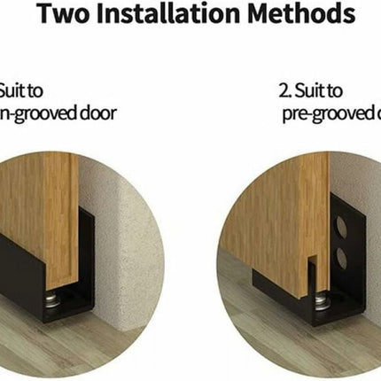 Floor guide - Wall guide - Door guide - Door guide - Steel - Black - Wall mounting - for sliding doors, shed doors.