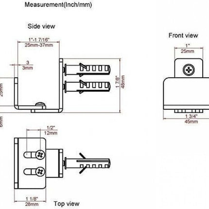 Floor guide - Wall guide - Door guide - Door guide - Steel - Black - Wall mounting - for sliding doors, shed doors.