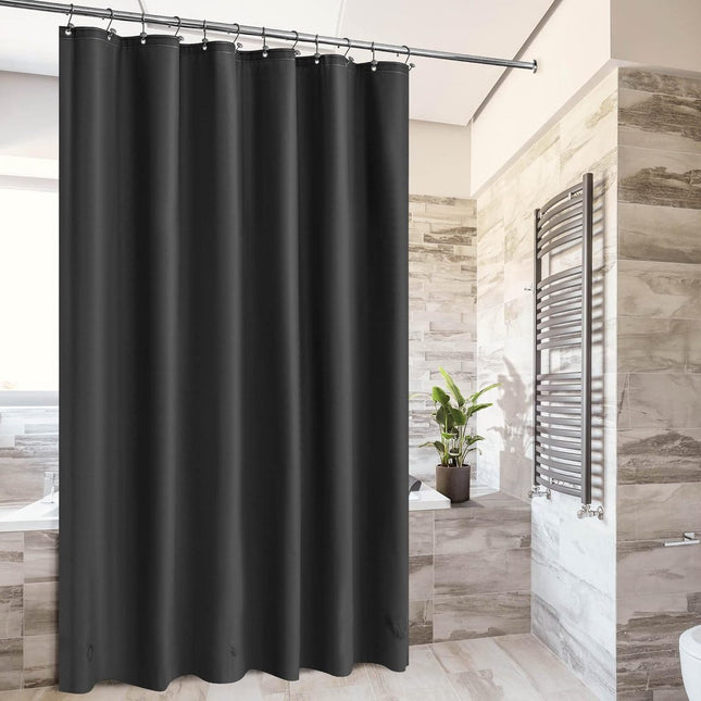 Shower Curtain Anti-Mold - Bath Curtain - PEVA - Including Rings - Waterproof - Rustproof - Suitable for Bathroom - 180X100cm - Black.