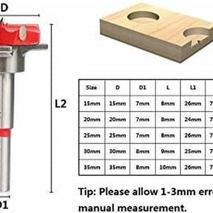 Drill guide - hinge gauge - Drill bit accessories - for 35mm hinge holes - 77*66mm - PP, TPR, carbon steel - blue - for carpentry, cabinet hinges and mounting plates.