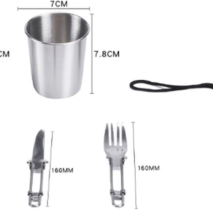 Cookware - 9-piece - for camping, outdoor, hiking, picnic, BBQ, foldable camping pans - safe and BPA - Suitable for 2-3 people camping pan set.