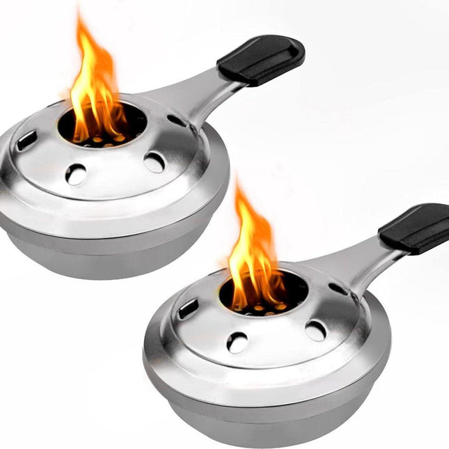 2pcs Portable Stainless Steel Alcohol Stove, Detachable Fondue Alcohol Burner, Gummy Alcohol Burner for Outdoor Camping, Environmentally Friendly.