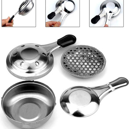 2pcs Portable Stainless Steel Alcohol Stove, Detachable Fondue Alcohol Burner, Gummy Alcohol Burner for Outdoor Camping, Environmentally Friendly.