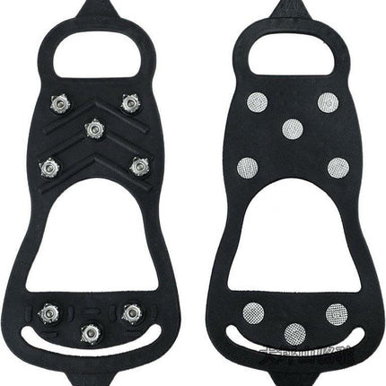 1 pair - Anti-slip spikes for under shoes - Size 41-46 - anti-slip gripper spikes claw - Snow shoes - black - Silicone.