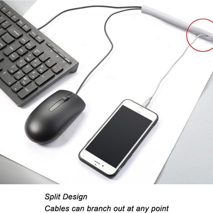 Cable Sleeve - 2m - Diameter 19MM - Cable Management - Braided Cable Sheathing - Cable Protector - Stretchable - Cuttable - PET - White - For TV / Computer / Home Theater / Engine Compartment.
