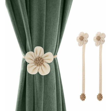 Curtain Holder - 2 Pieces - Curtain Tie Back - Curtain Tie Rope - Magnetic Curtain Cord - Beige - 40 cm.
