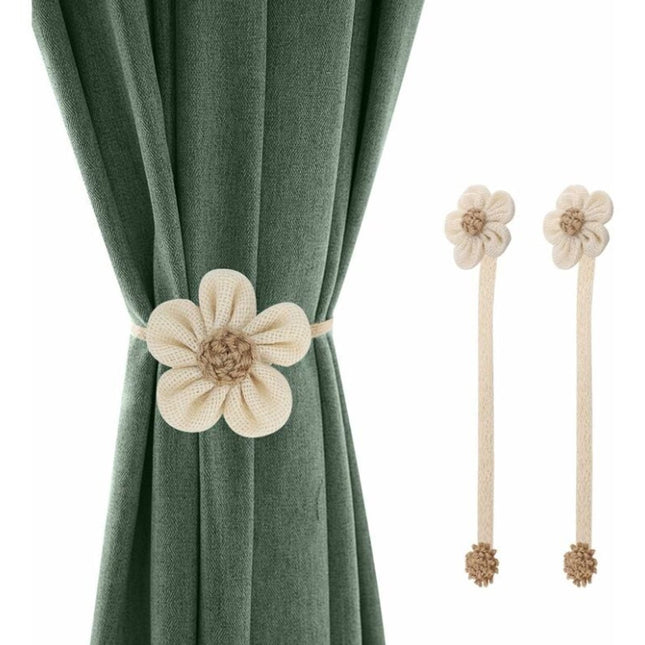 Curtain Holder - 2 Pieces - Curtain Tie Back - Curtain Tie Rope - Magnetic Curtain Cord - Beige - 40 cm.