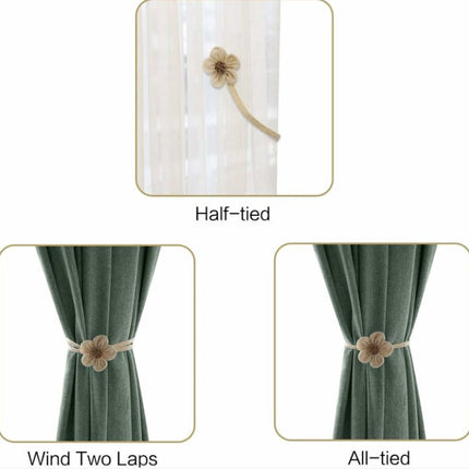 Curtain Holder - 2 Pieces - Curtain Tie Back - Curtain Tie Rope - Magnetic Curtain Cord - Beige - 40 cm.