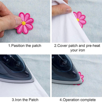 14 Pieces Iron-On Patches - Iron-On Embroidered Patches - Embellishment For Clothes - Clothing Patches - DIY Accessories - Cute Sewing Appliques - Sew On Embroidered Applique Sewing Patches - For Jackets, Hats, Backpacks, Jeans - 4*4cm.