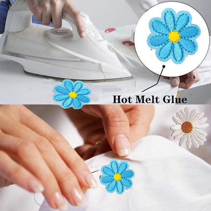 14 Pieces Iron-On Patches - Iron-On Embroidered Patches - Embellishment For Clothes - Clothing Patches - DIY Accessories - Cute Sewing Appliques - Sew On Embroidered Applique Sewing Patches - For Jackets, Hats, Backpacks, Jeans - 4*4cm.