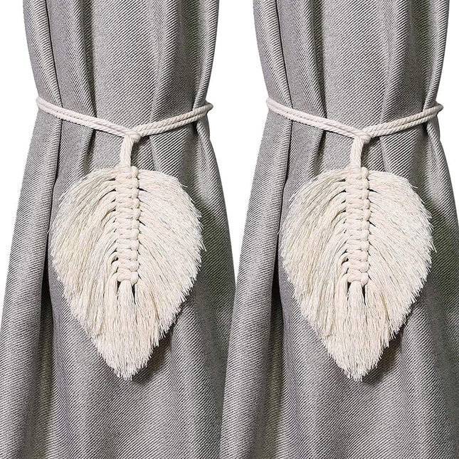 Curtain Holder - 2 Pieces - Curtain Tie Back - Curtain Tie Rope - Curtain Tie Back Hook - Curtain Ties - Beige - 116 cm Long.